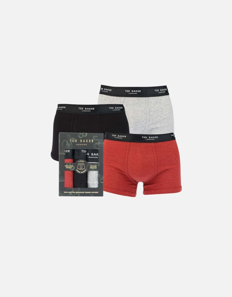 Mens 3-Pack Cotton Boxers - Mens 3-Pack Trunks - Mens Three Pack Cotton Fashion Trunk