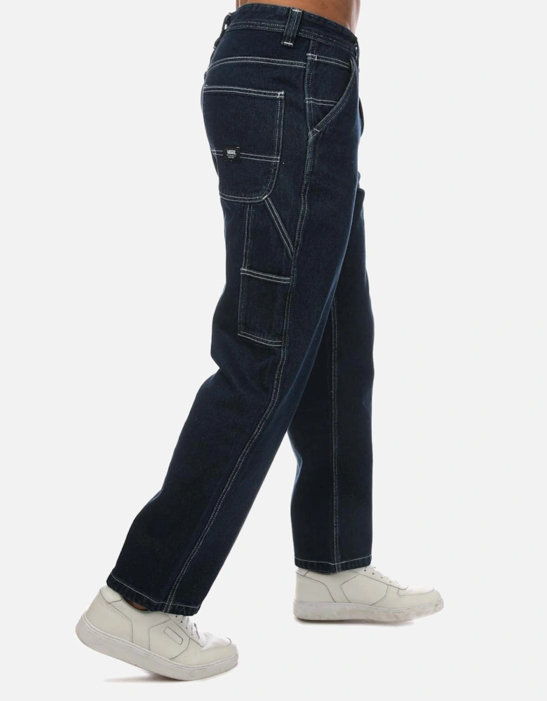 Mens Drill Chore Loose Tapered Jeans