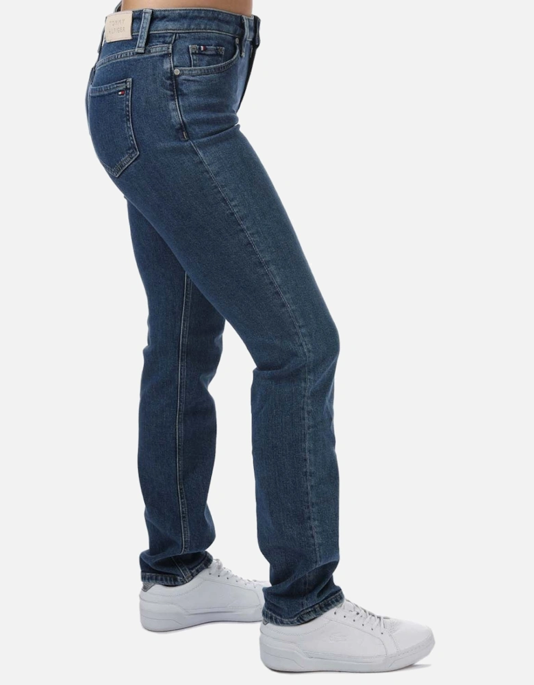 Womens Rome Mid Rise Straight Jeans