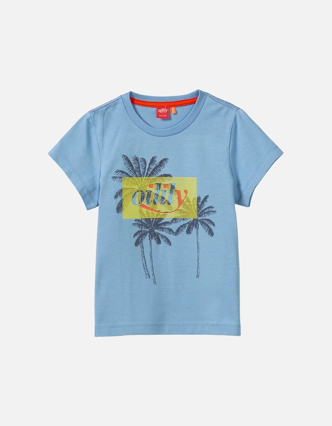 Boys Pale Blue Palm Logo Top, 3 of 2