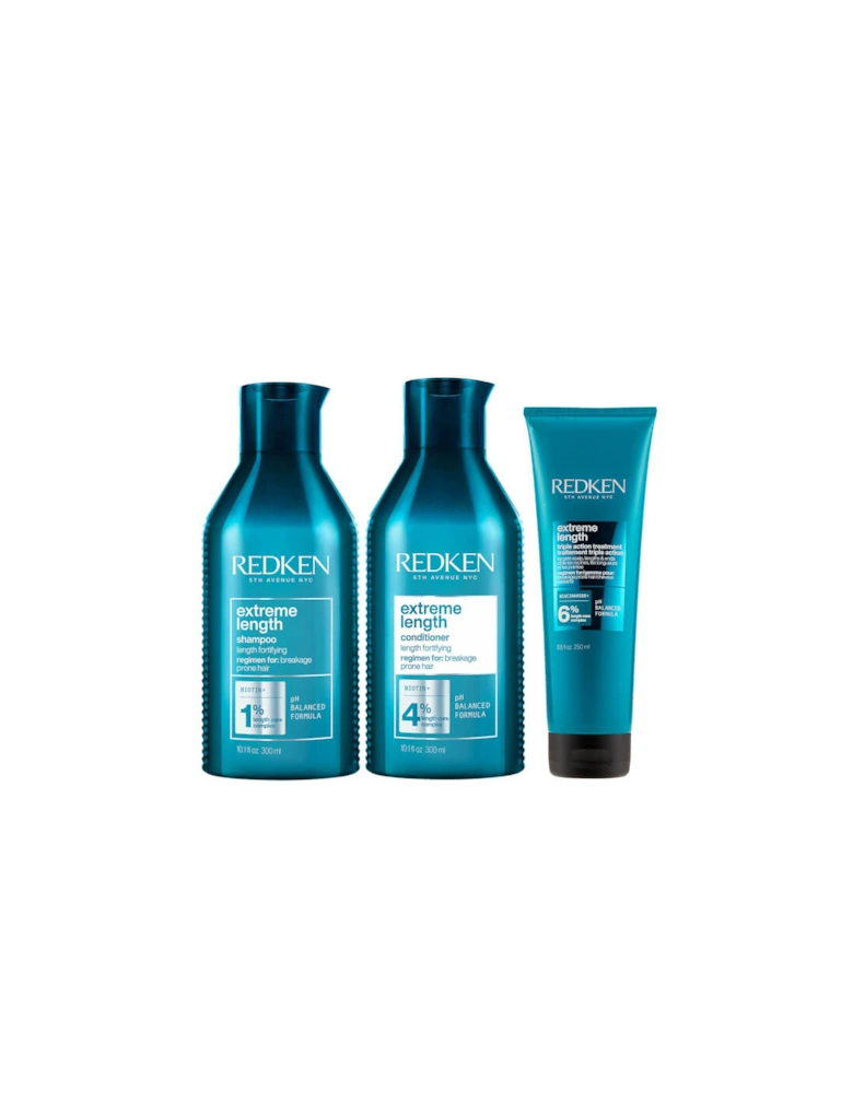 Extreme Length Shampoo, Conditioner and Triple Action Treatment Mask Trio Bundle