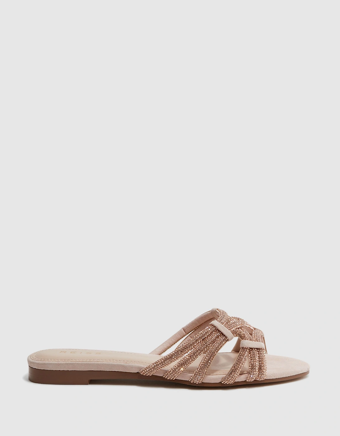 Suede Embellished Flat Sandals, 2 of 1