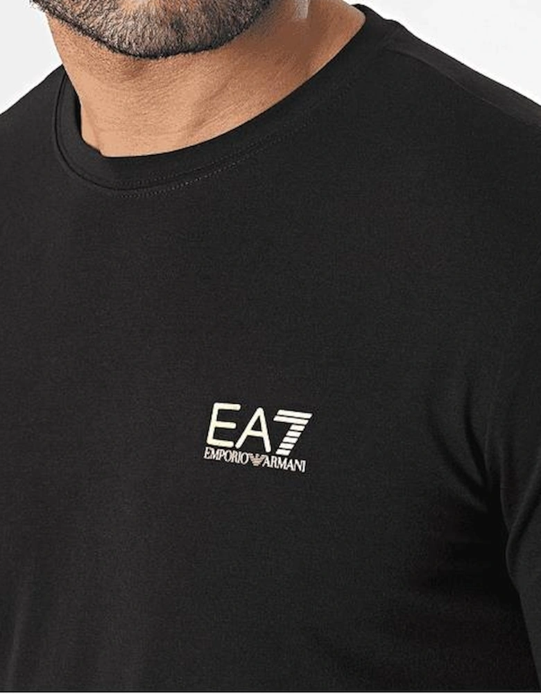Cotton Printed Rear Logo Black T-Shirt