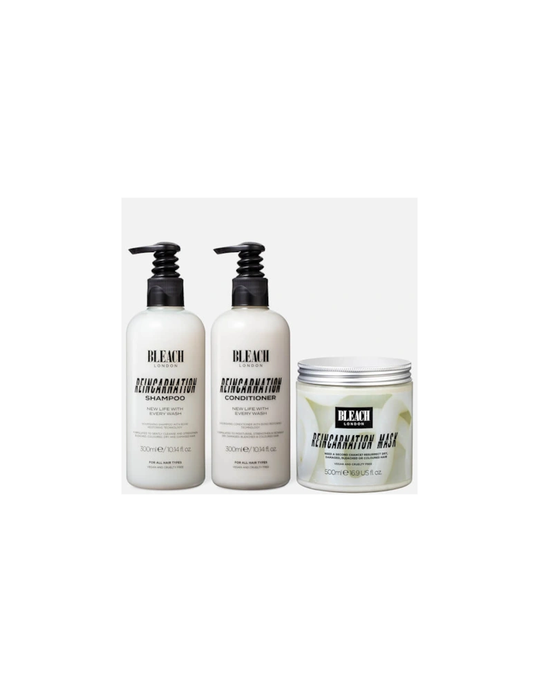 Bleach Reincarnation Shampoo and Conditioner 300ml Bundle with 500ml Reincarnation Mask