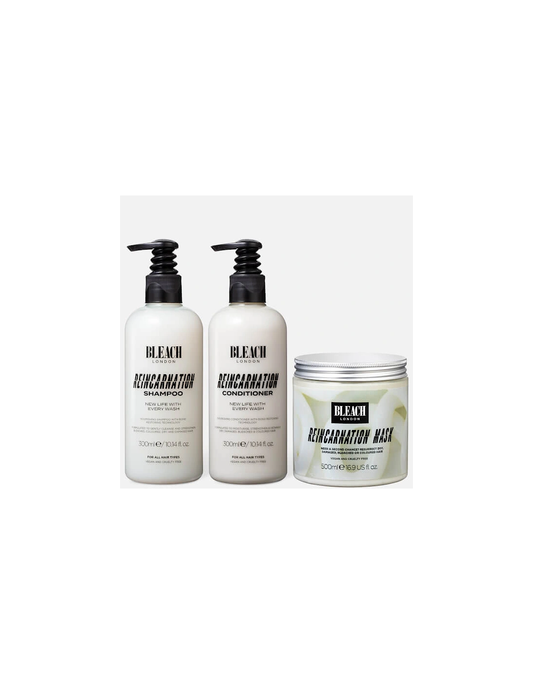 Bleach Reincarnation Shampoo and Conditioner 300ml Bundle with 500ml Reincarnation Mask, 2 of 1
