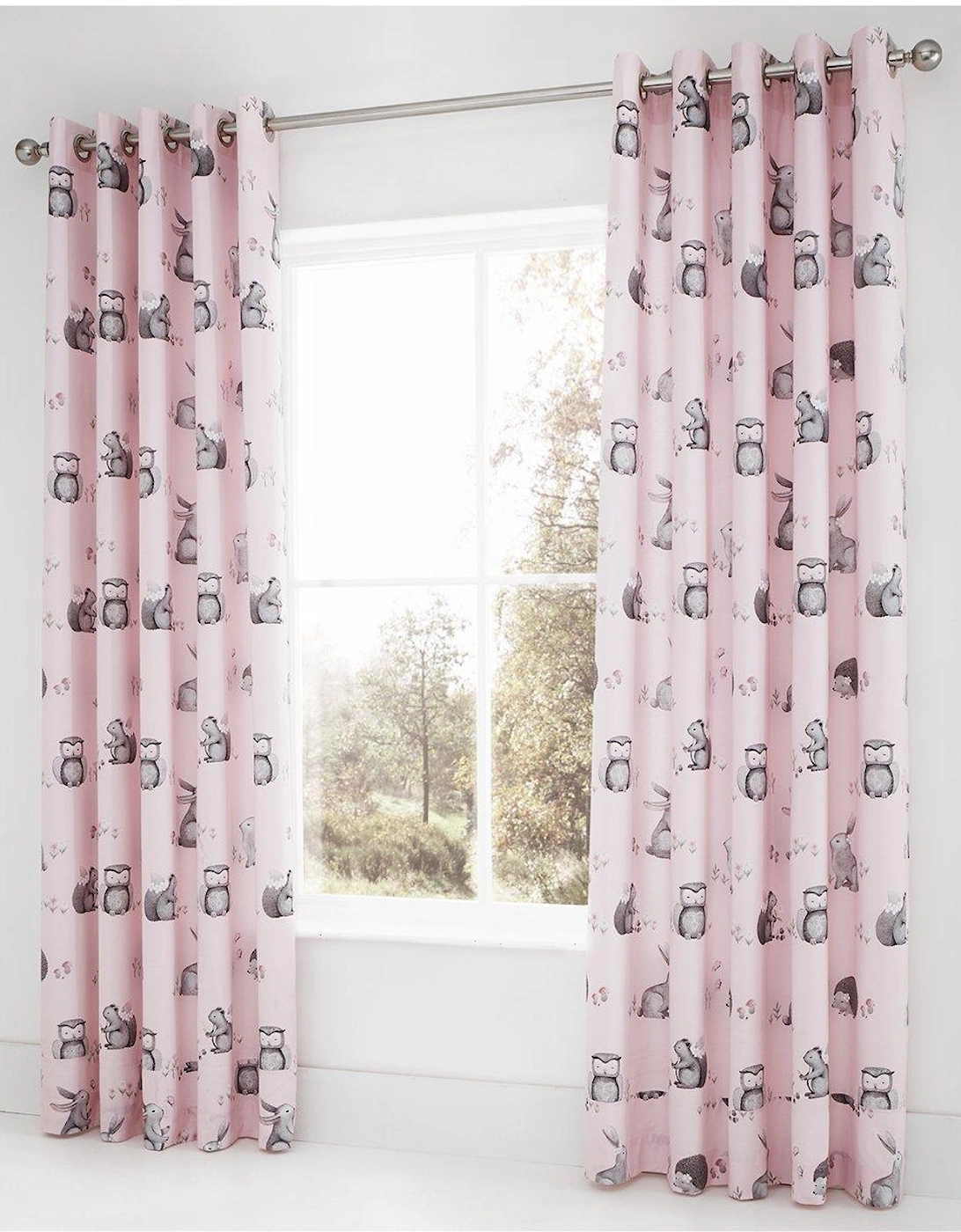 Woodland Friends Easy Care Eyelet Lined Curtains, 2 of 1