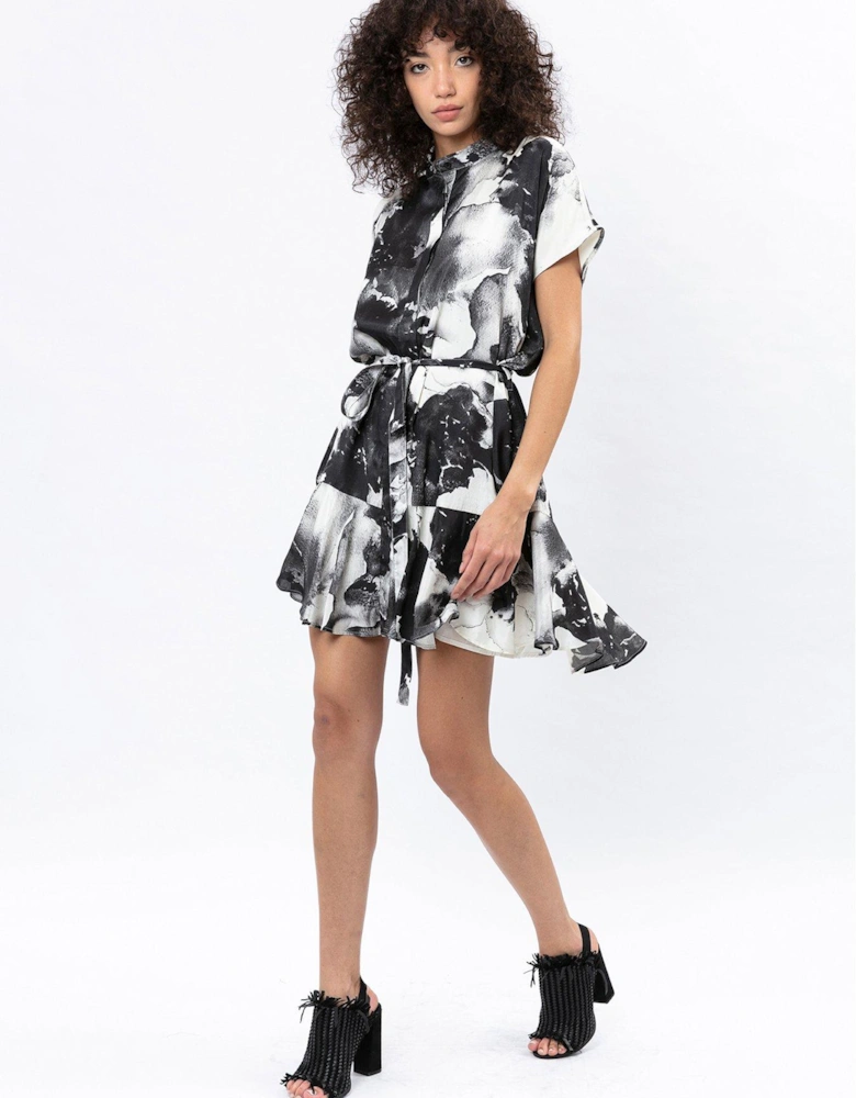 Perennial Print Amber Dress - Black/White