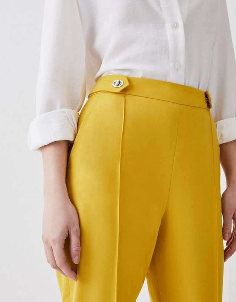 Polished Seam Detail Slim Leg Trouser