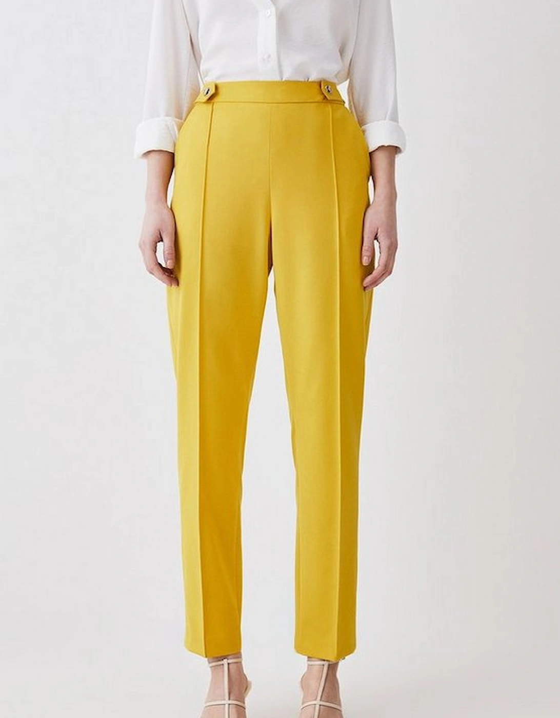 Polished Seam Detail Slim Leg Trouser