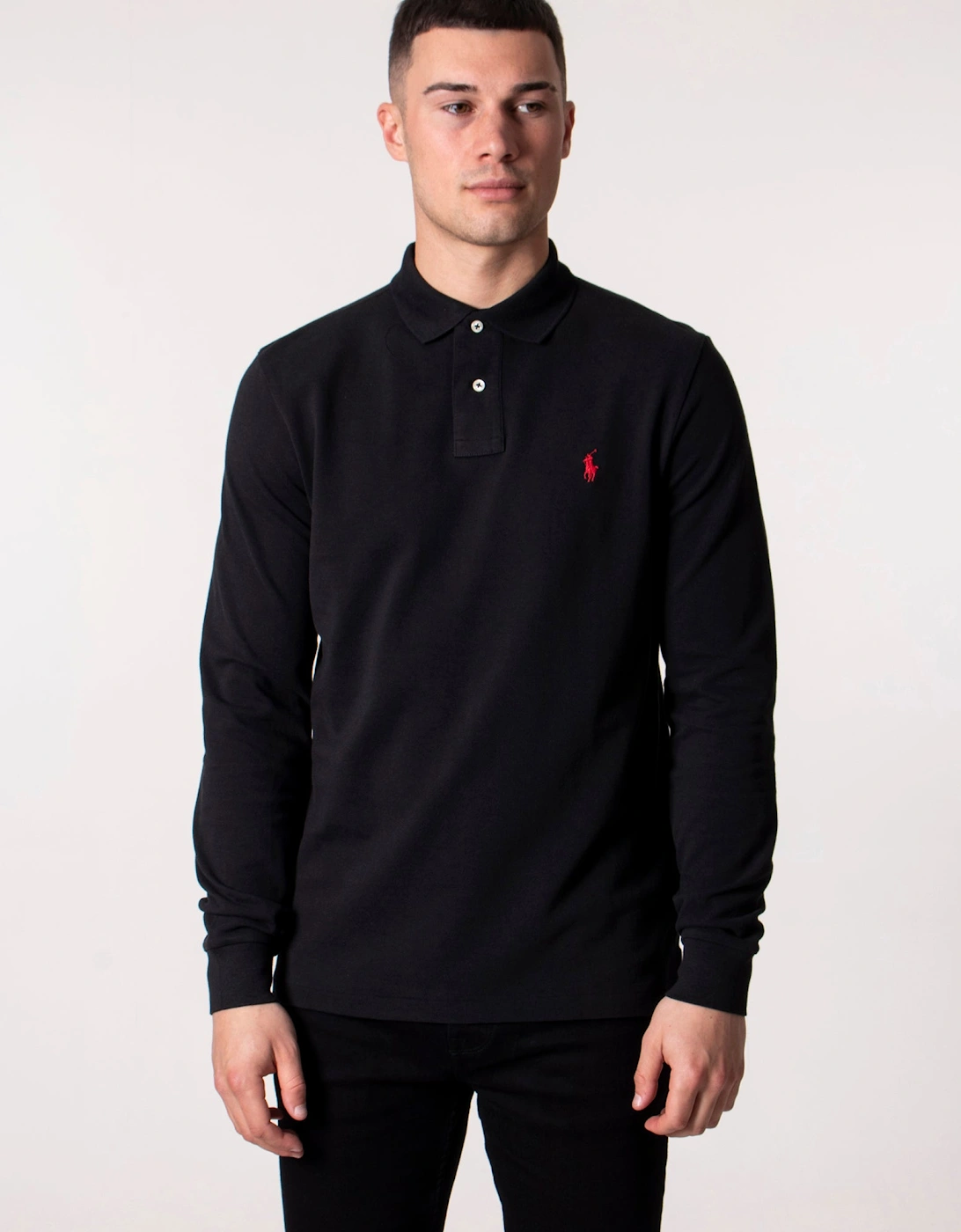 Custom Slim Fit Long Sleeve Polo Shirt