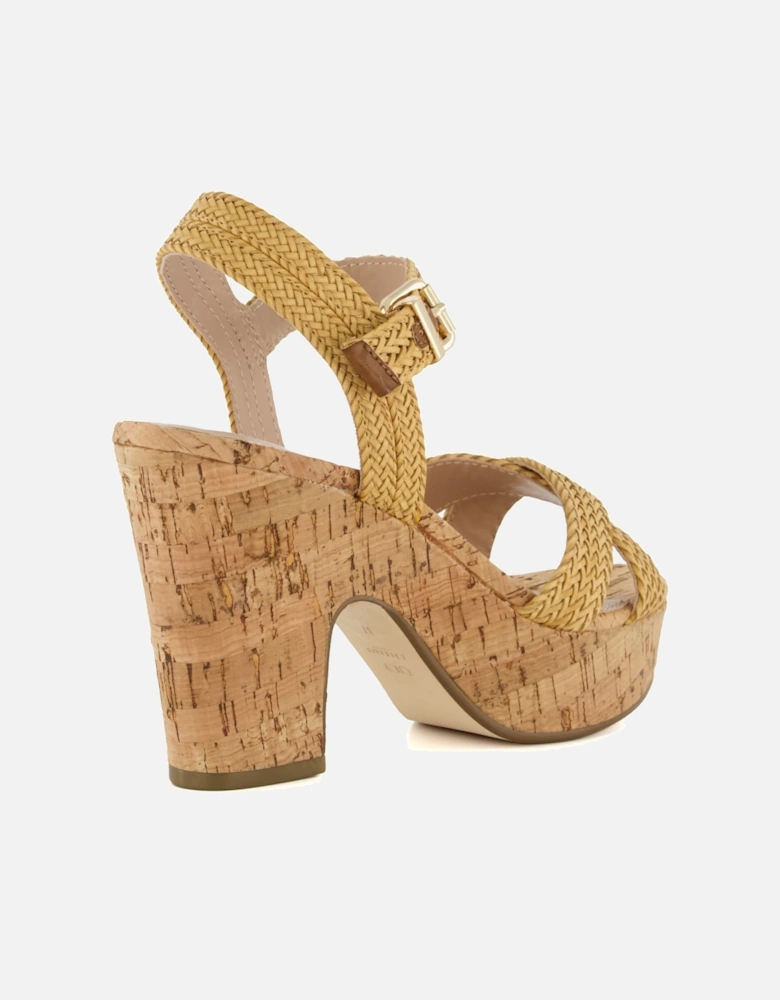 Ladies Jillys - Braid-Strap Cork-Platform Sandals