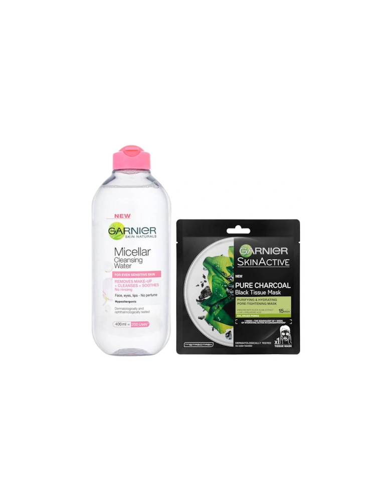 Micellar Water Sensitive Skin and Hydrating Face Sheet Mask for Enlarged Pores Kit Exclusive (Worth £8.98)