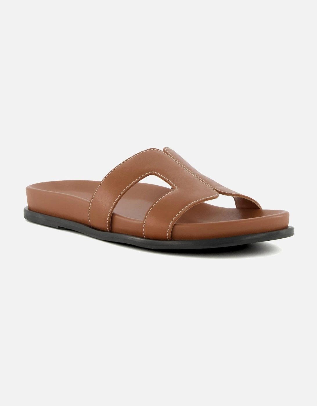 Ladies Loupa - Topstitch-Detail Comfort-Footbed Slider Sandals, 7 of 6