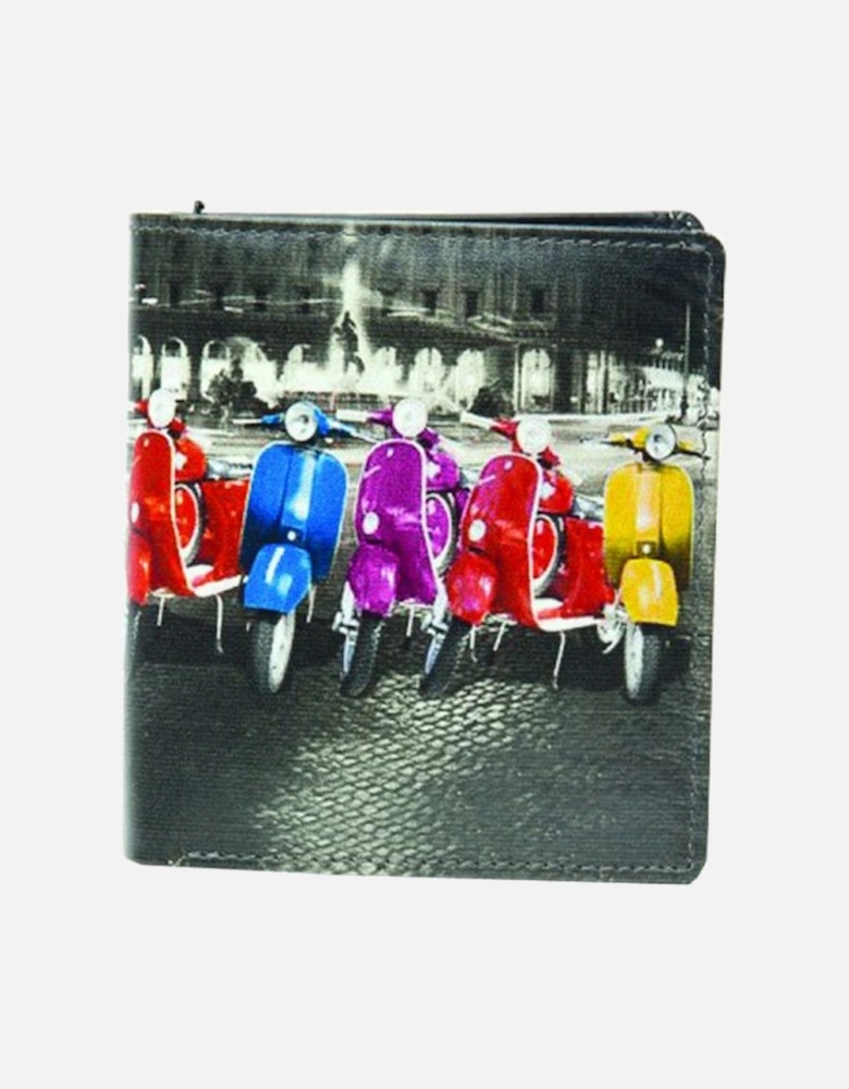 Retro Rome Vespa Print Wallet Black