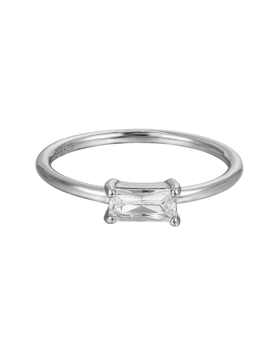 Sterling Silver Baguette CZ Ring, 2 of 1