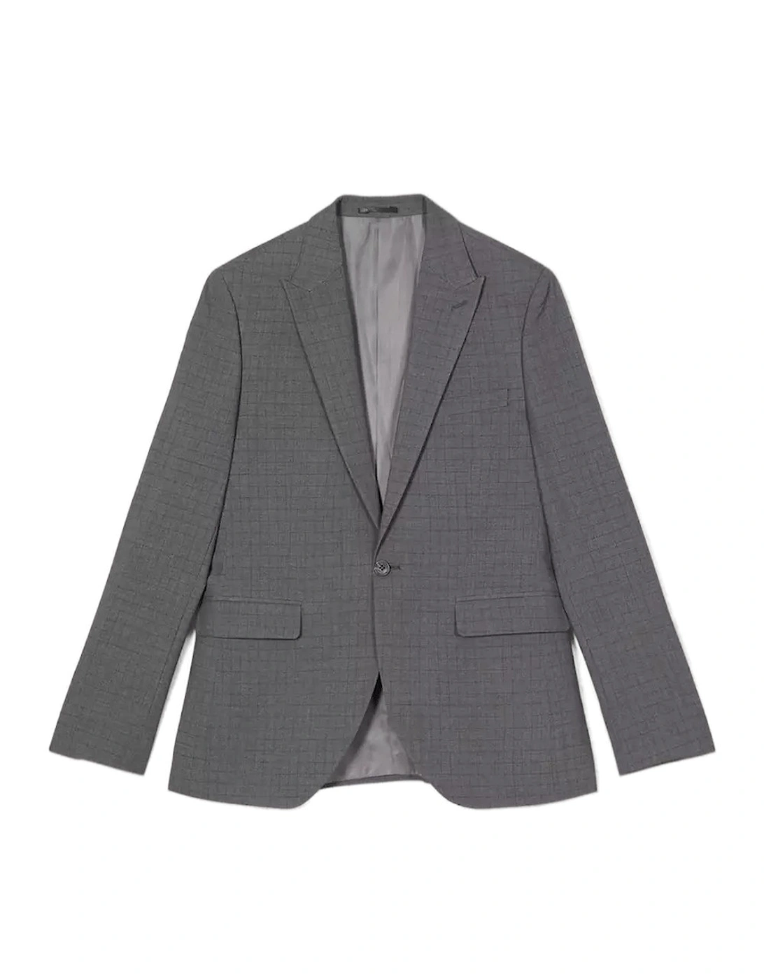 Mens Grid Checked Skinny Suit Jacket, 6 of 5