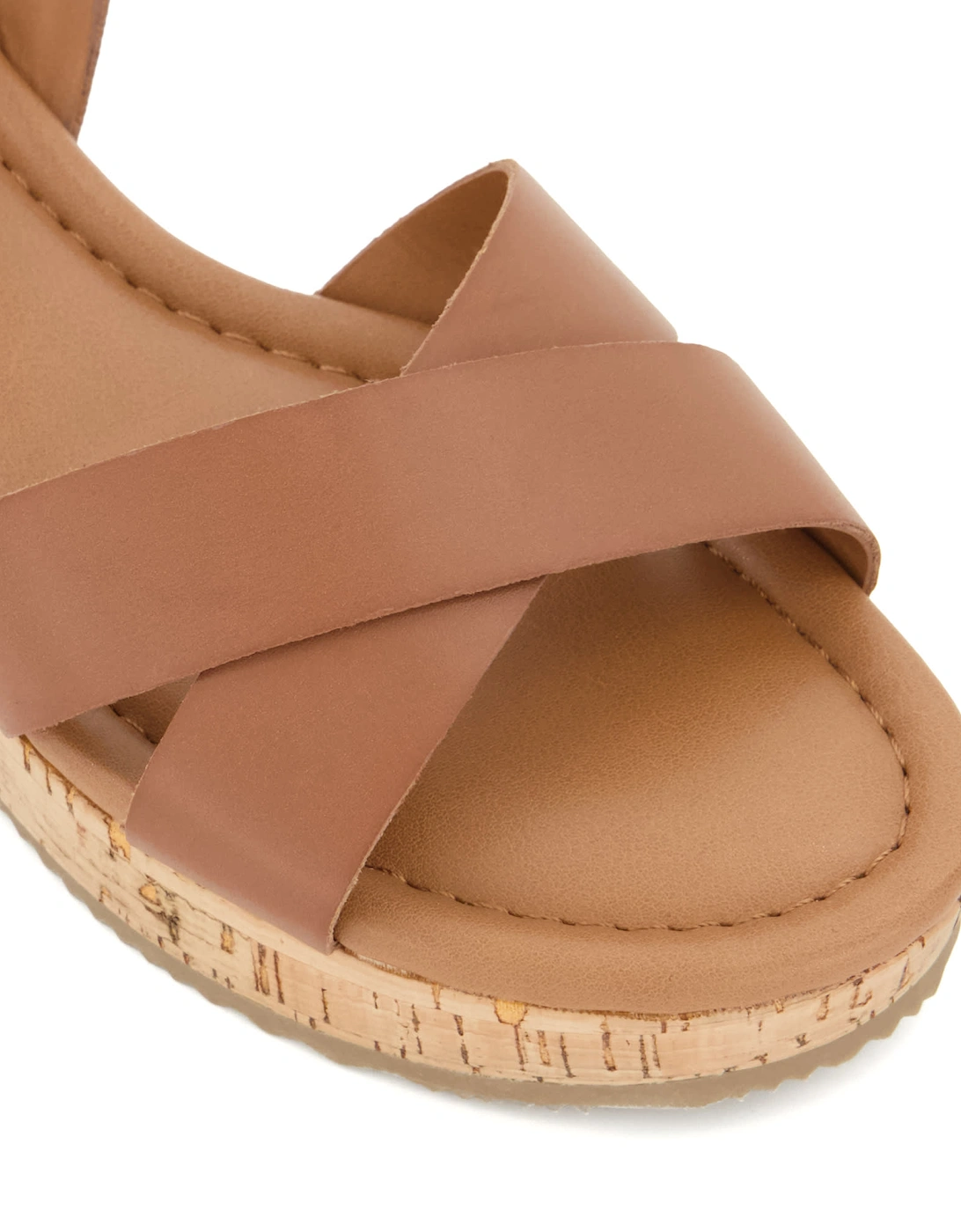 Ladies Lani - Crossover-Strap Cork-Wedge Sandals