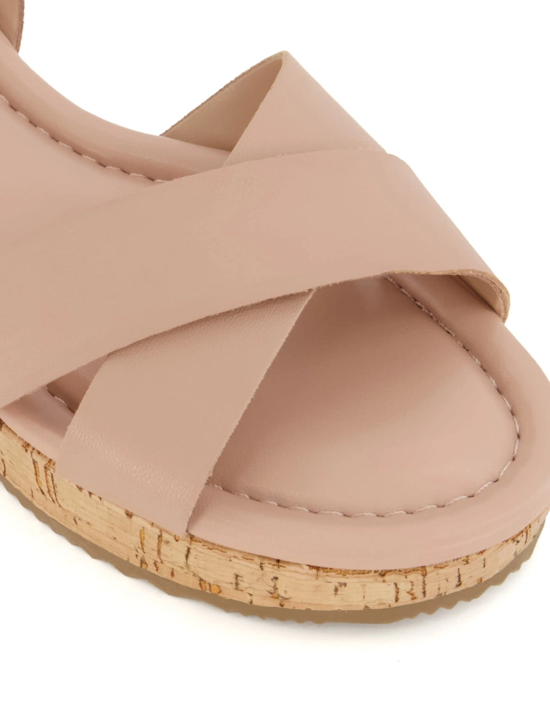 Ladies Lani - Crossover-Strap Cork-Wedge Sandals