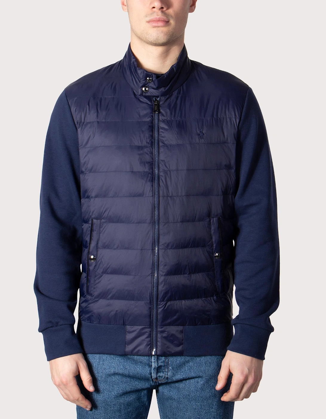 Relaxed Fit Quilted Hybrid Sweatshirt/Jacket