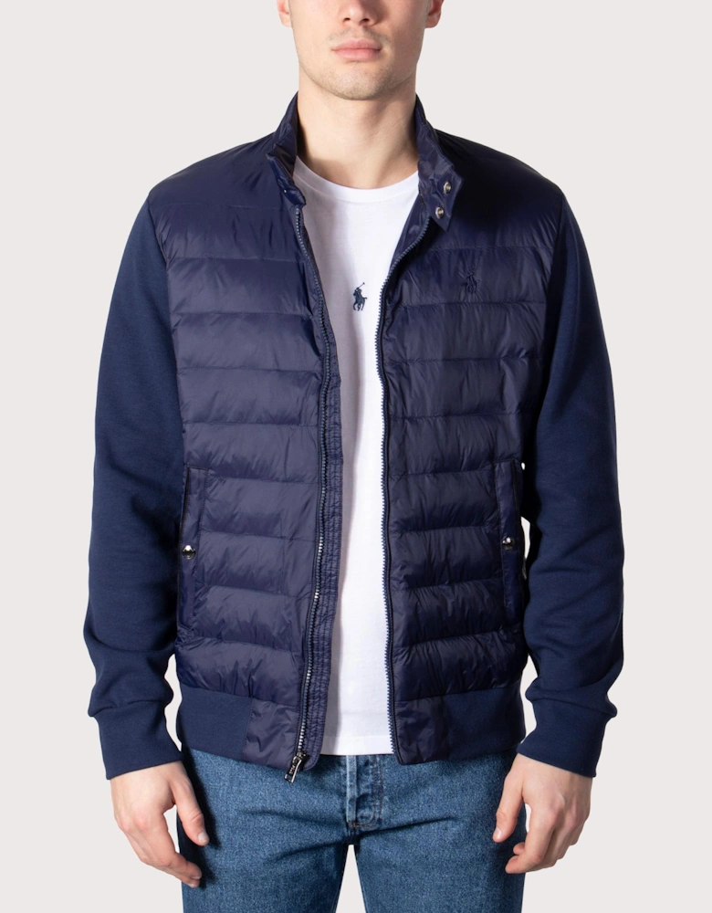 Relaxed Fit Quilted Hybrid Sweatshirt/Jacket