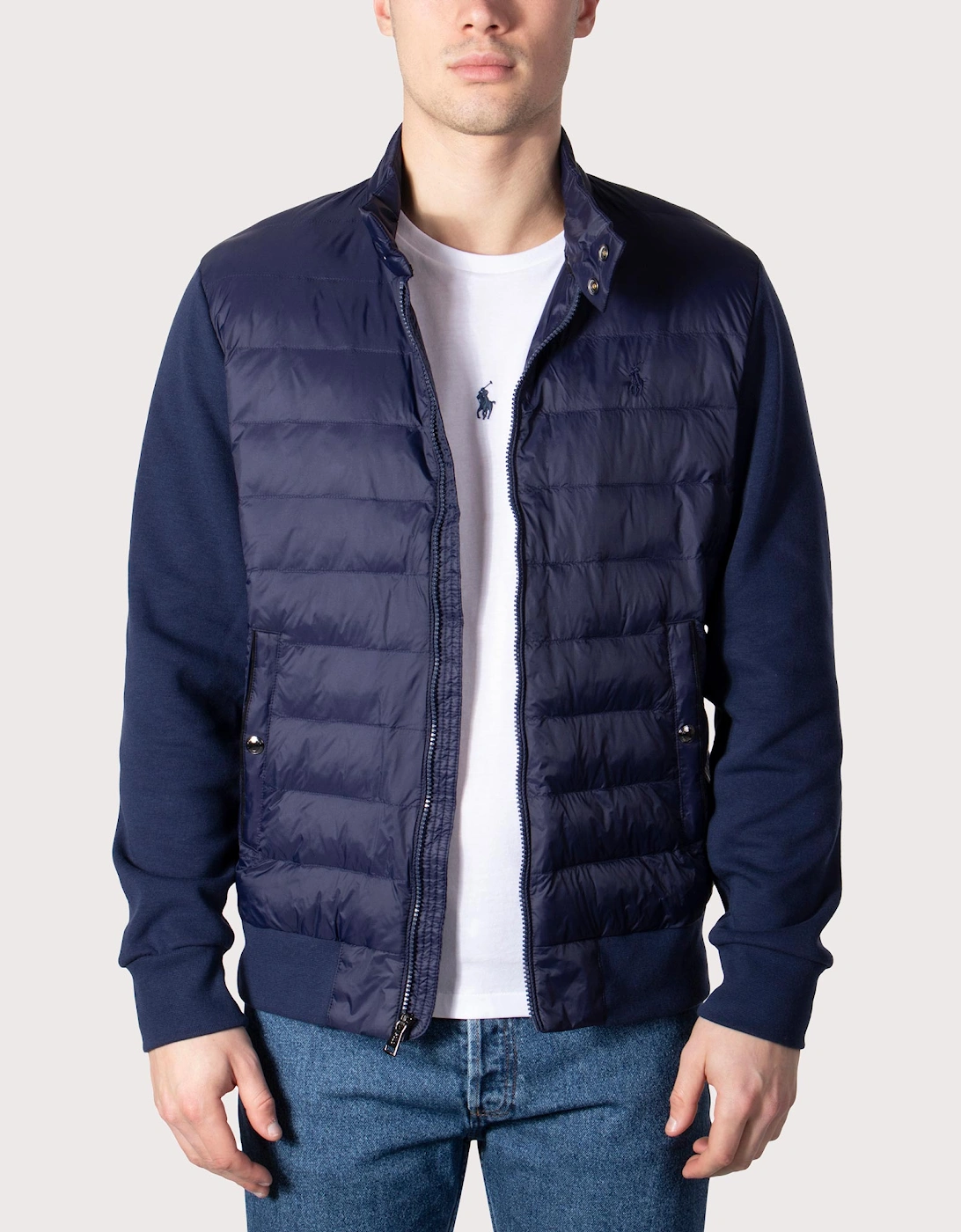 Relaxed Fit Quilted Hybrid Sweatshirt/Jacket