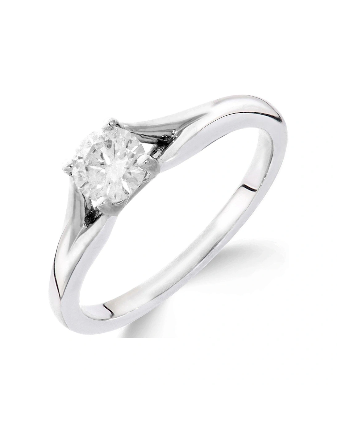 9ct White Gold 1/3 Carat Diamond Solitaire Ring with Tapered Shoulders, 3 of 2