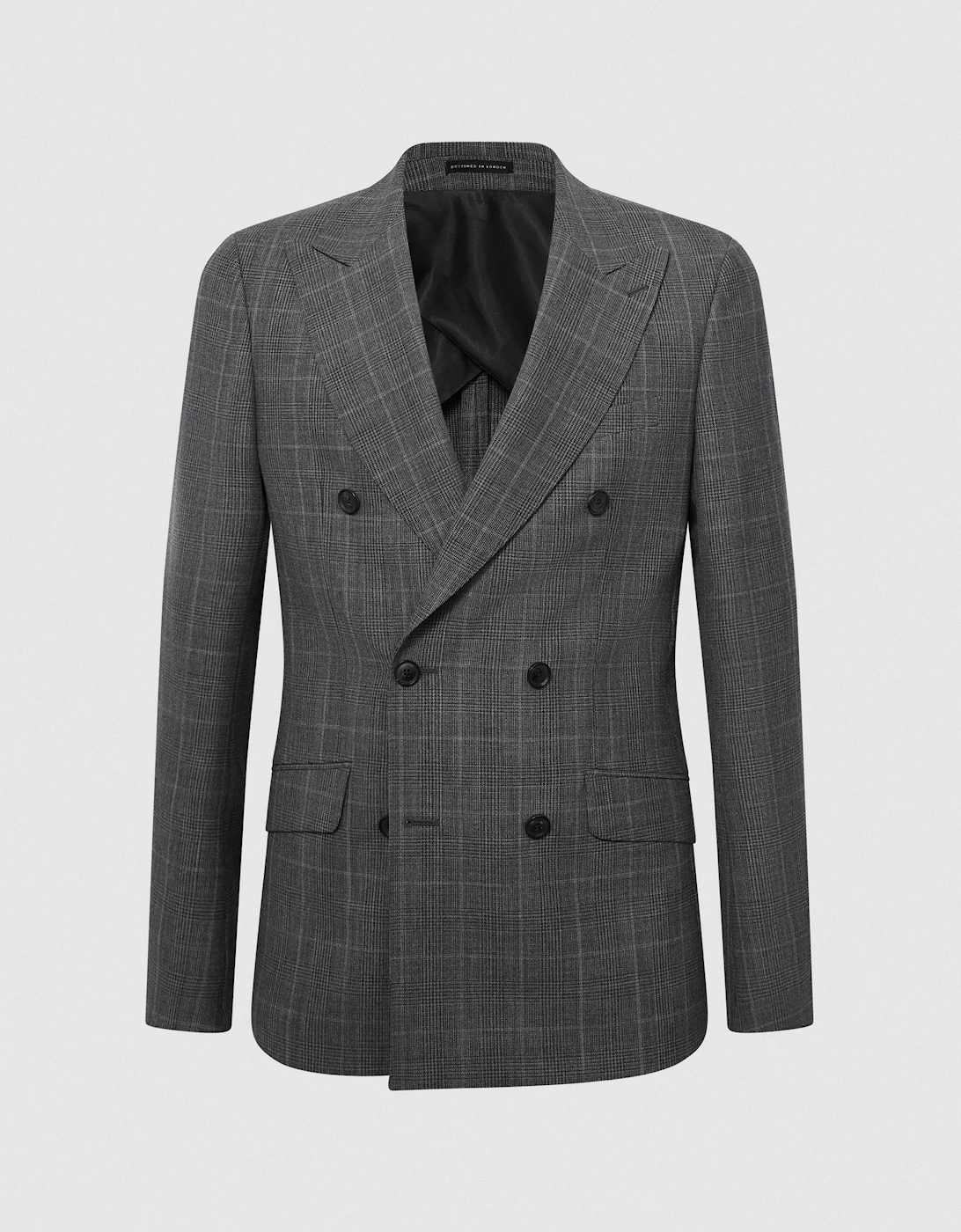 Slim Fit Double Breasted Checked Blazer, 2 of 1