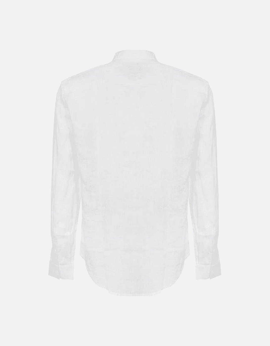 Woven White Button Up Linen Shirt