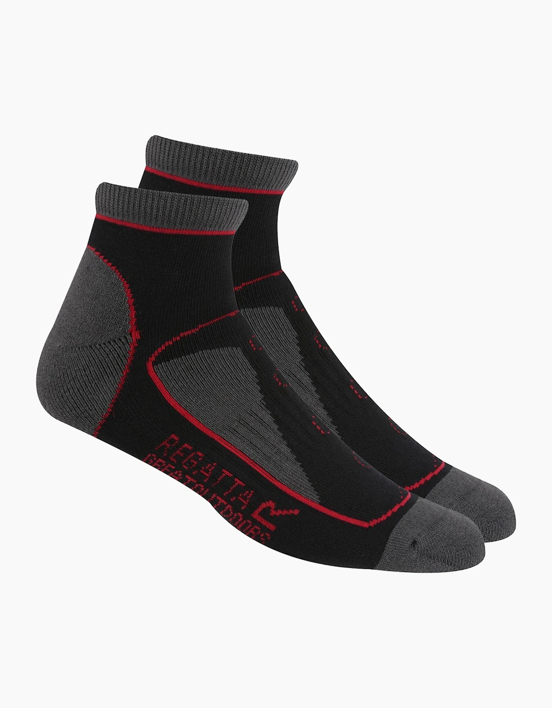 Regatta Women's Black / Samaris Trail Colour Block Ankle Socks (Pack Of 2) - Size: 6/6.5/7/7.5/8