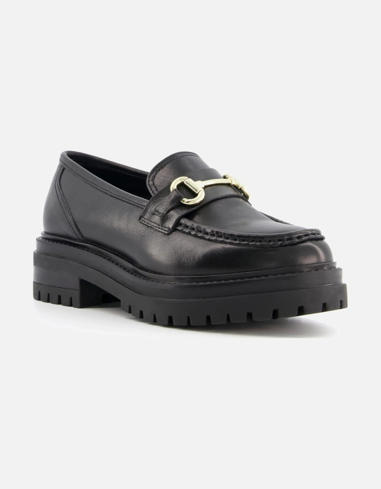 Ladies Gallagher - Cleated-Sole Leather Snaffle-Trim Loafers