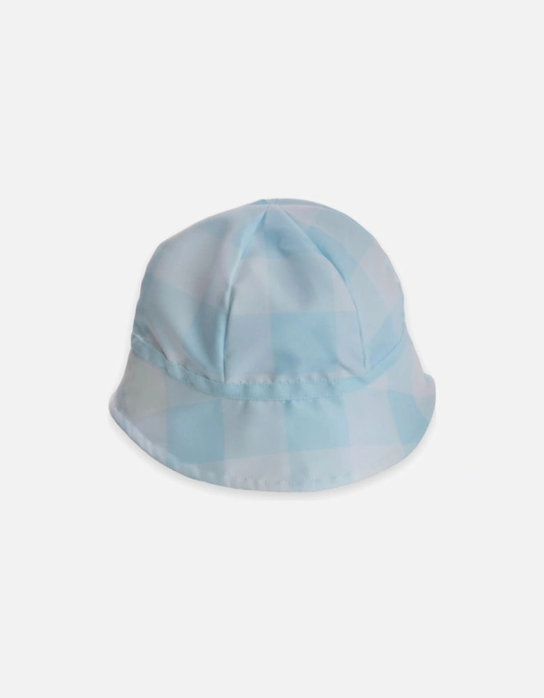 Blue Check Sun Hat