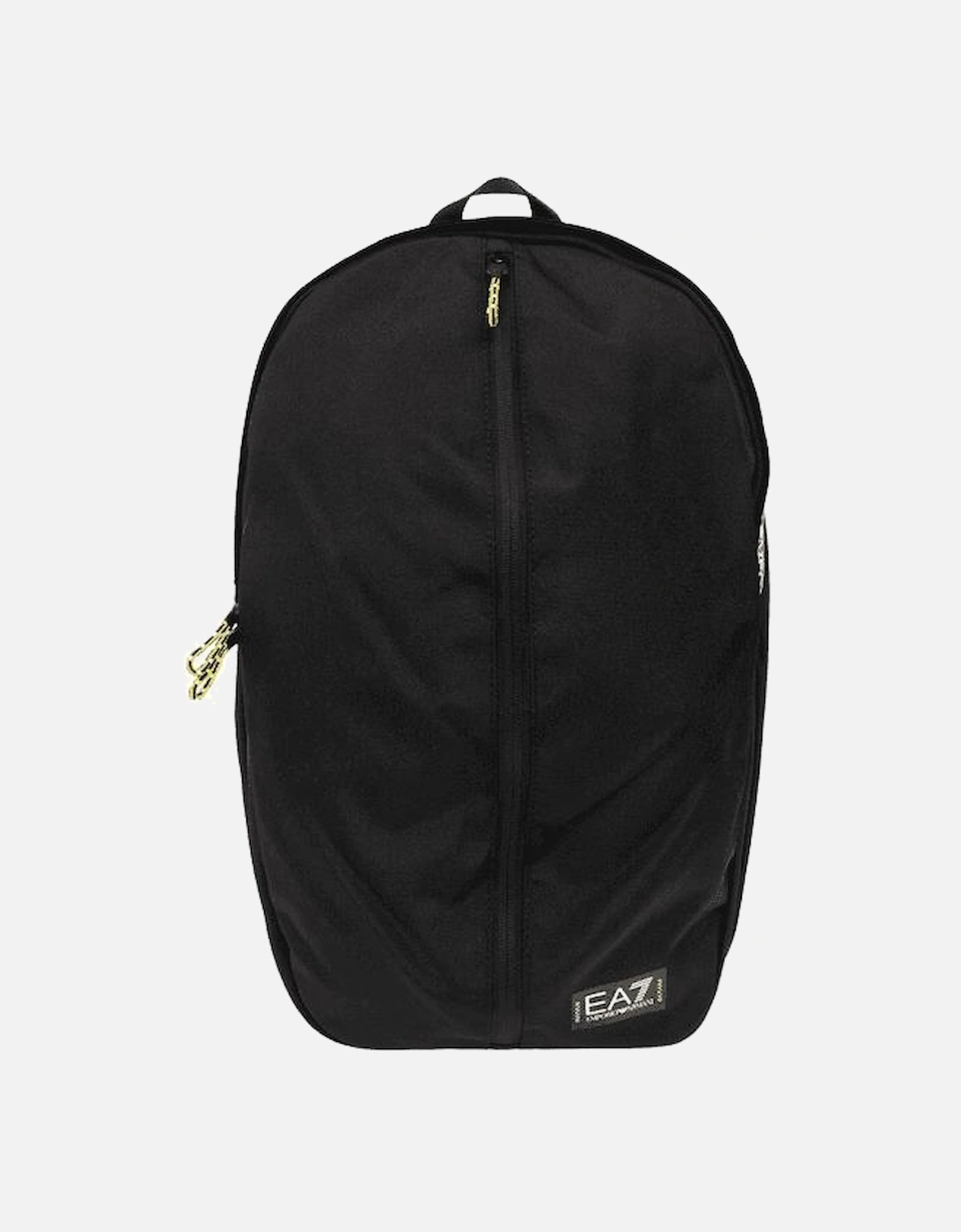 Rubberised Tape Logo Canvas Black Backpack, 4 of 3