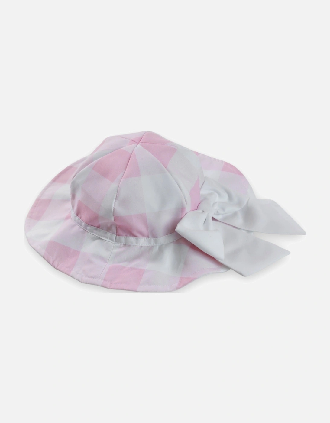 Pink Check Bow Sun Hat, 2 of 1