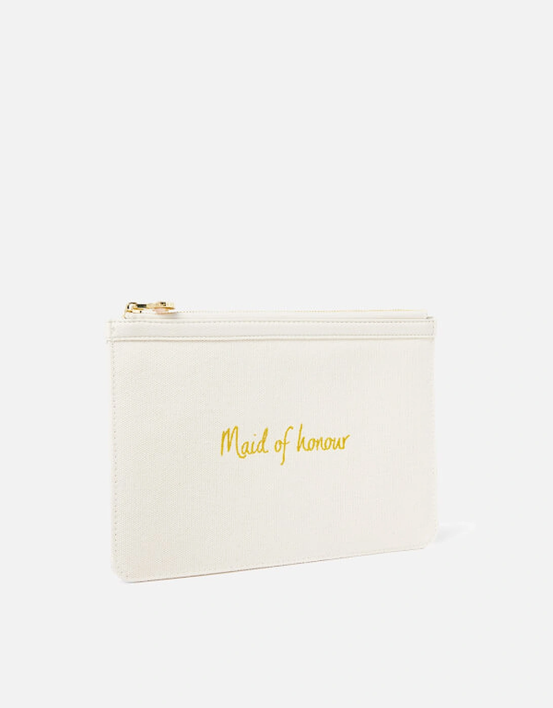 Bridal Embroidered Maid of Honour Canvas Pouch, 2 of 1