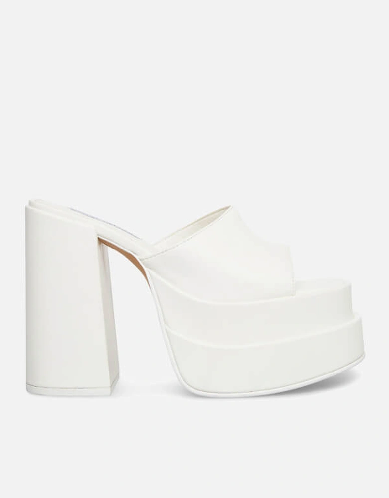 Cagey Leather Platform Mules