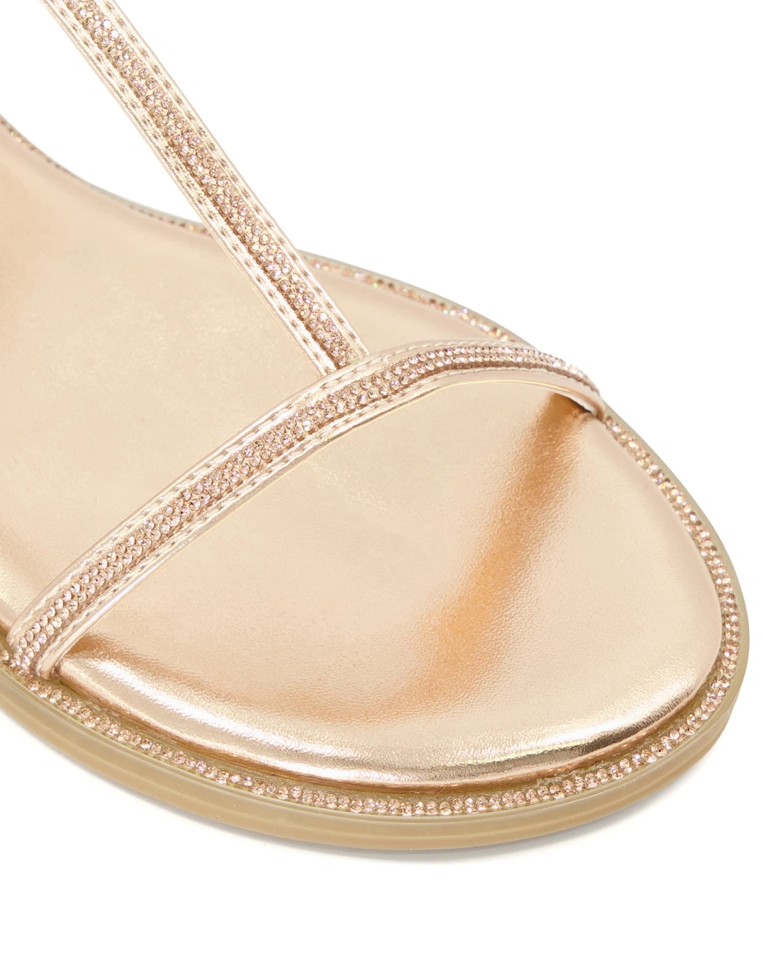 Ladies Narrate - Diamante Flat T-Bar Sandals