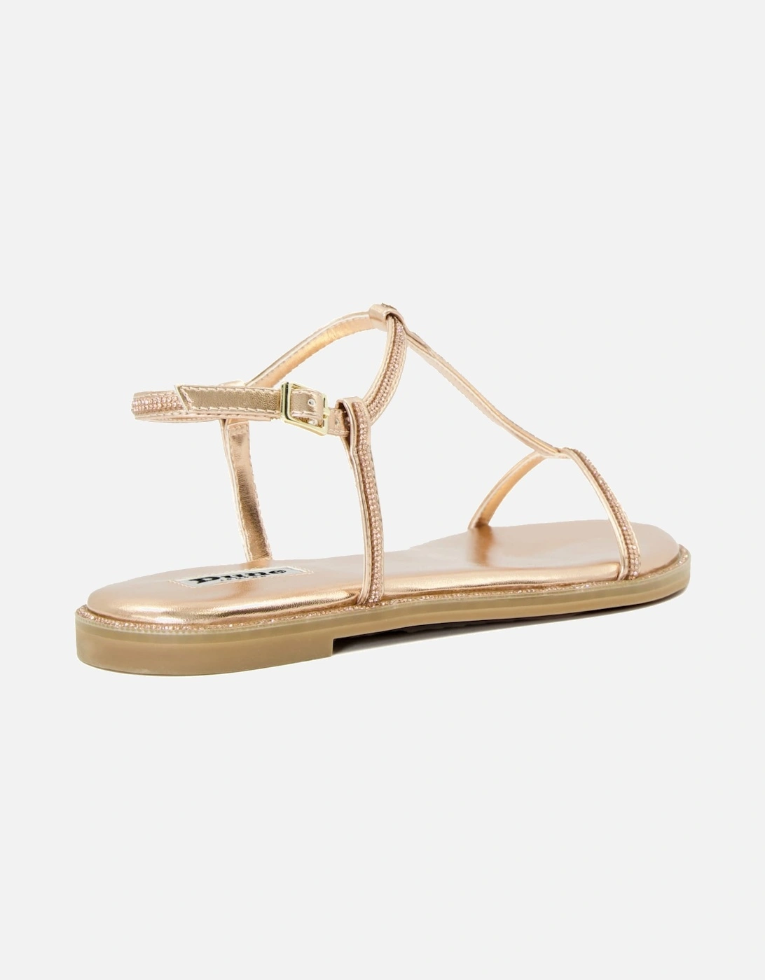 Ladies Narrate - Diamante Flat T-Bar Sandals