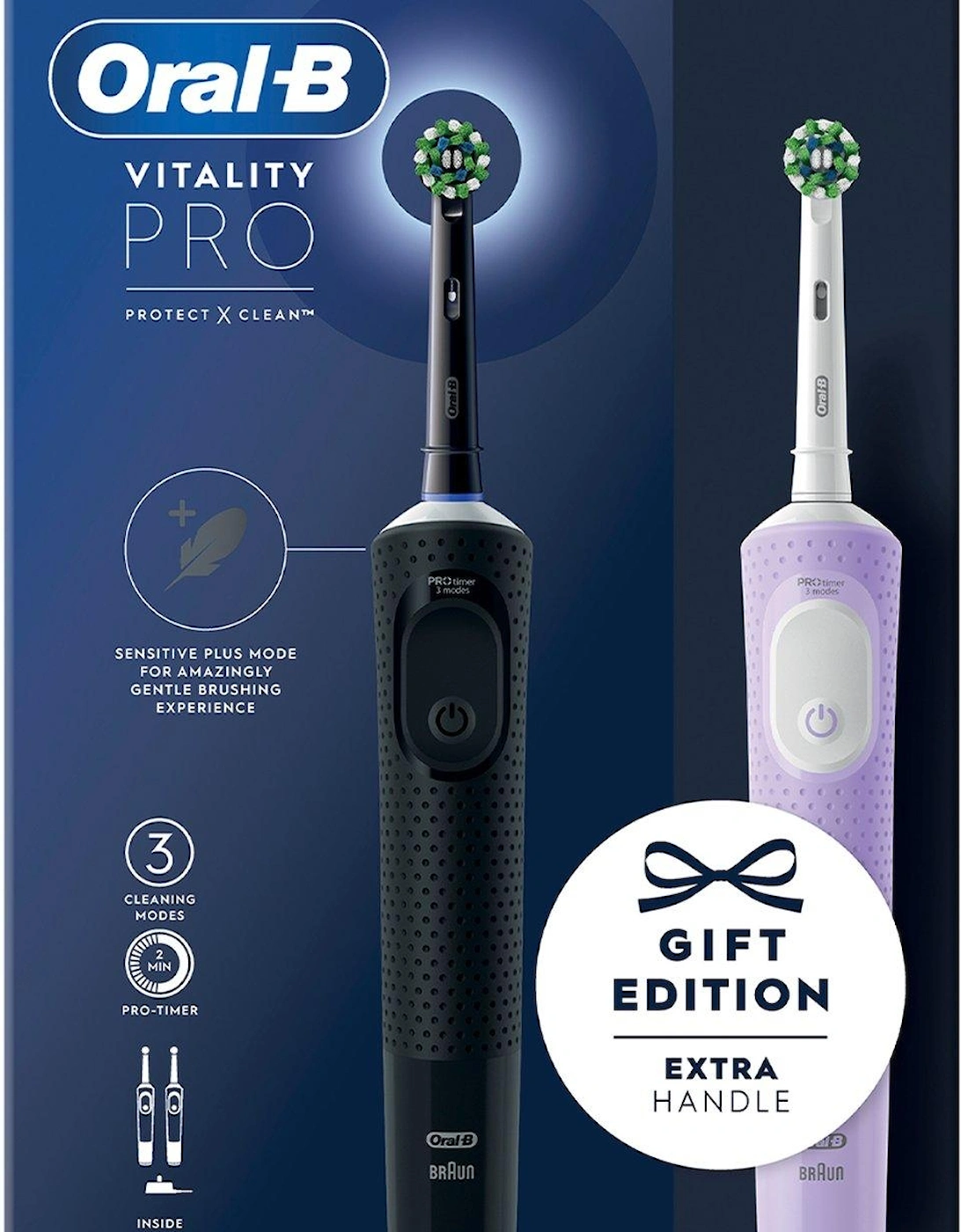 Oral-B Vitality PRO Black & Lilac (Duo Pack), 3 of 2
