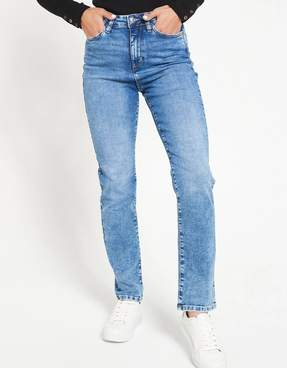 Authentic Wash Straight Leg Jean With Stretch - Midi Wash, 2 of 1