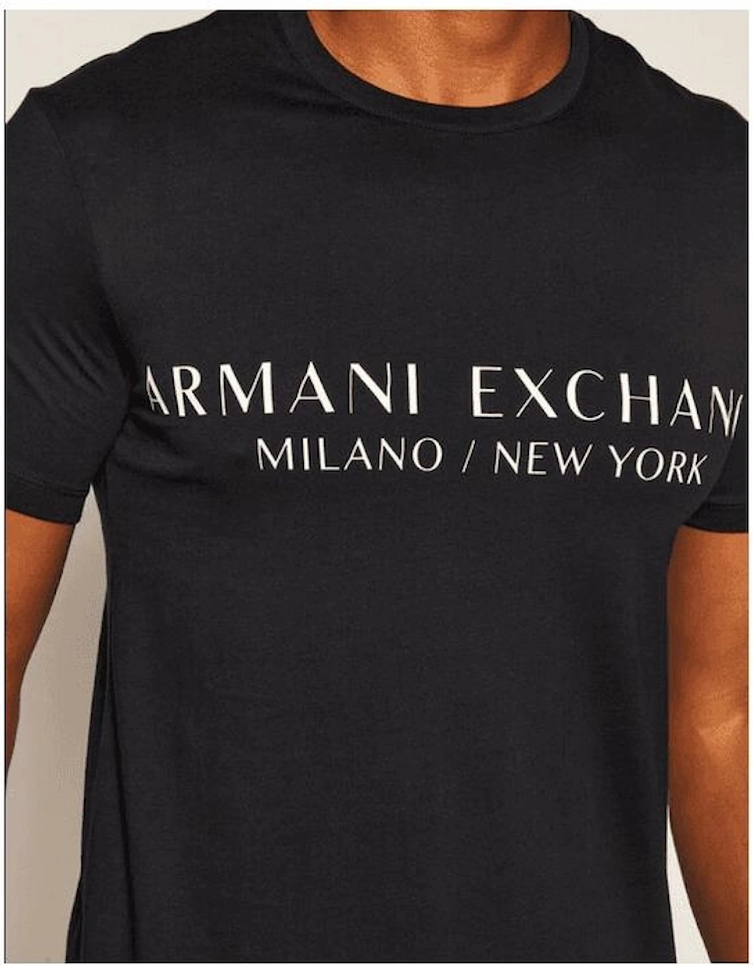 Cotton Milano/New York Logo Navy T-Shirt