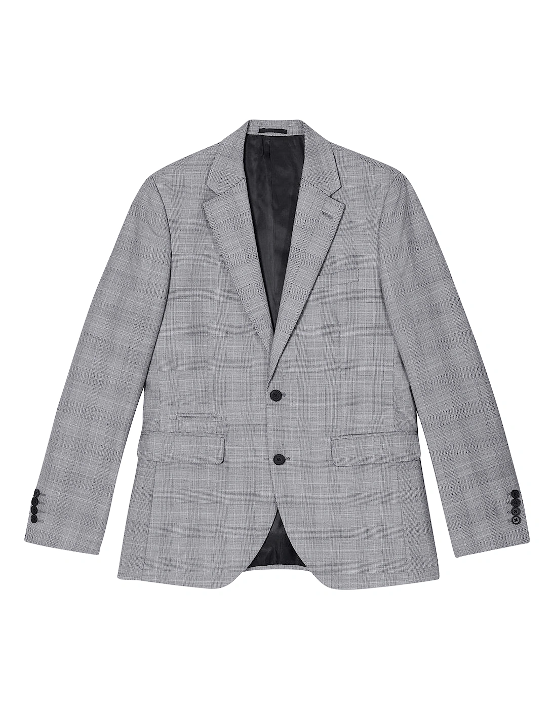 Mens Checked Wool Single-Breasted Slim Suit Jacket, 3 of 2