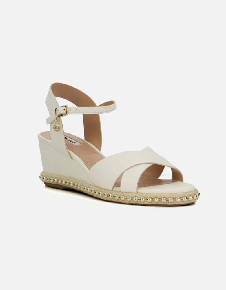 Ladies Kinda - Metal-Ball-Trim Mid-Wedge Sandals