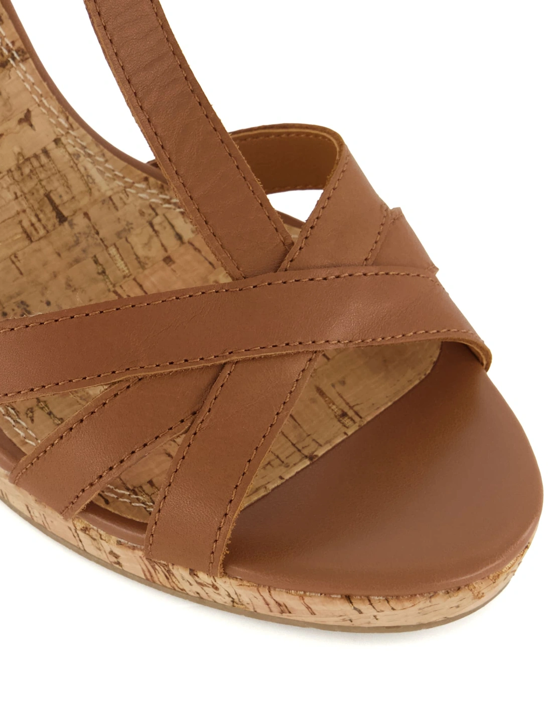 Ladies Keep - Charm-Detail Leather Corkscrew-Wedge Sandals