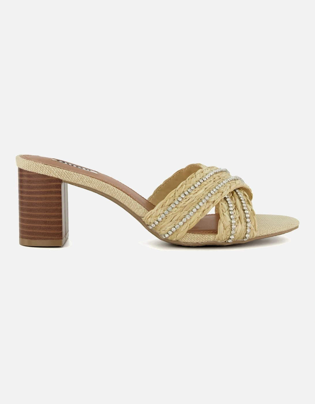 Ladies Joanie - Diamante-Strap Block-Heel Sandals
