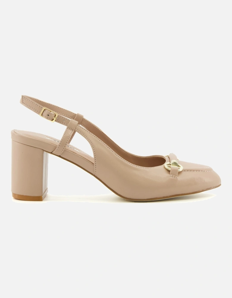 Ladies Crest - Snaffle-Trim Block-Heel Slingback Courts