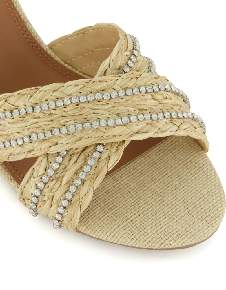 Ladies Joanie - Diamante-Strap Block-Heel Sandals