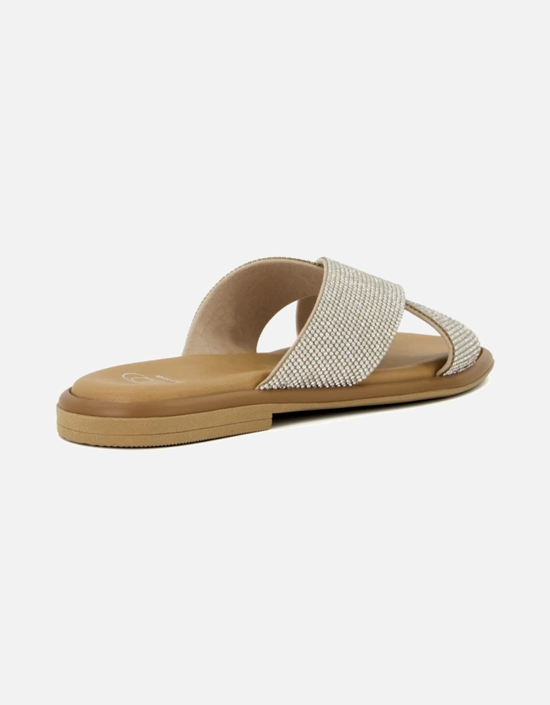 Ladies Lylah - Diamante-Strap Flat Sandals