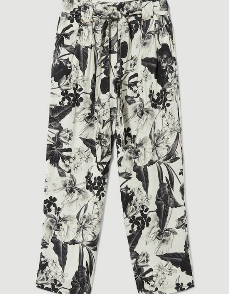 Floral Batik Premium Linen Viscose Woven Trouser