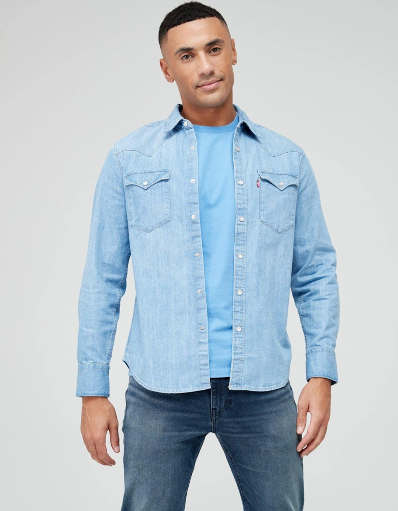 Levis Barstow Denim Western Shirt - Light Blue