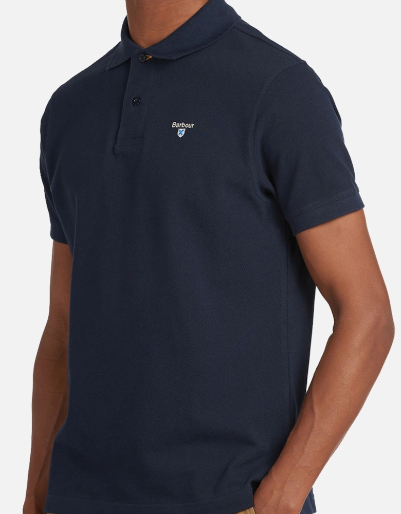 Tartan Pique Polo Shirt New Navy